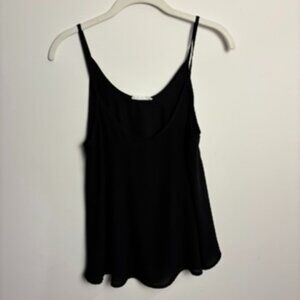 LUSH Tank Top Cropped Pullover Spaghetti Straps Sleeveless Black Medium